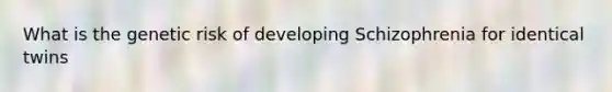 What is the genetic risk of developing Schizophrenia for identical twins