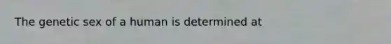 The genetic sex of a human is determined at