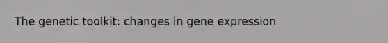 The genetic toolkit: changes in <a href='https://www.questionai.com/knowledge/kFtiqWOIJT-gene-expression' class='anchor-knowledge'>gene expression</a>