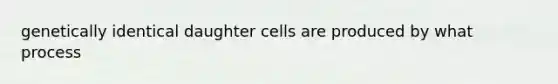 genetically identical daughter cells are produced by what process