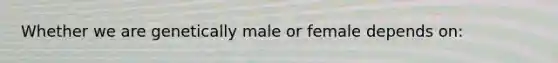 Whether we are genetically male or female depends on: