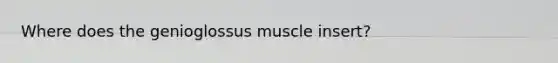 Where does the genioglossus muscle insert?