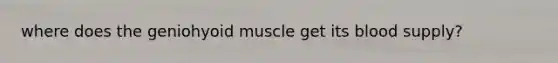 where does the geniohyoid muscle get its blood supply?