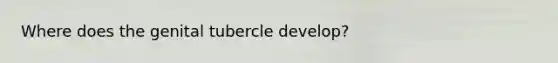 Where does the genital tubercle develop?