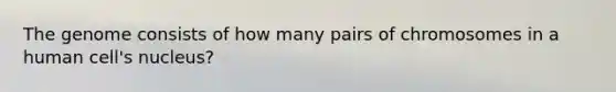 The genome consists of how many pairs of chromosomes in a human cell's nucleus?