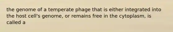 the genome of a temperate phage that is either integrated into the host cell's genome, or remains free in the cytoplasm, is called a