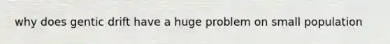 why does gentic drift have a huge problem on small population