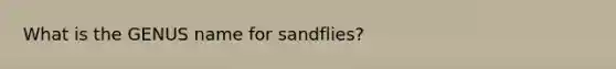 What is the GENUS name for sandflies?