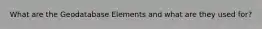 What are the Geodatabase Elements and what are they used for?