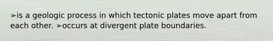 ➢is a geologic process in which tectonic plates move apart from each other. ➢occurs at divergent plate boundaries.