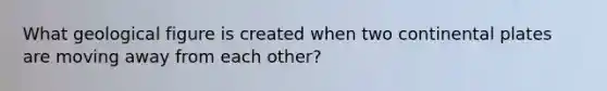What geological figure is created when two continental plates are moving away from each other?