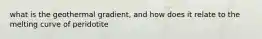 what is the geothermal gradient, and how does it relate to the melting curve of peridotite