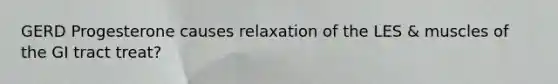 GERD Progesterone causes relaxation of the LES & muscles of the GI tract treat?