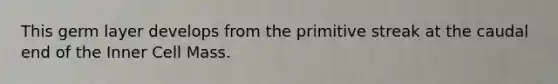 This germ layer develops from the primitive streak at the caudal end of the Inner Cell Mass.
