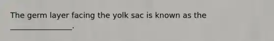 The germ layer facing the yolk sac is known as the ________________.