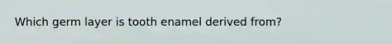 Which germ layer is tooth enamel derived from?