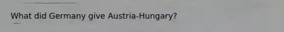 What did Germany give Austria-Hungary?