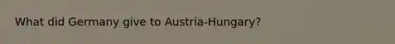 What did Germany give to Austria-Hungary?