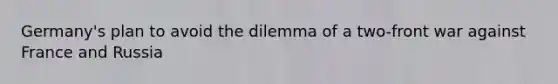 Germany's plan to avoid the dilemma of a two-front war against France and Russia