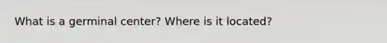 What is a germinal center? Where is it located?