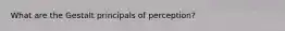 What are the Gestalt principals of perception?