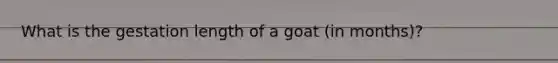 What is the gestation length of a goat (in months)?