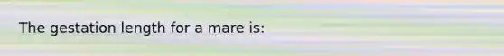 The gestation length for a mare is: