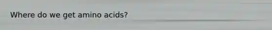 Where do we get amino acids?