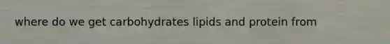 where do we get carbohydrates lipids and protein from