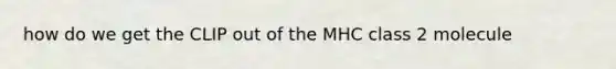 how do we get the CLIP out of the MHC class 2 molecule