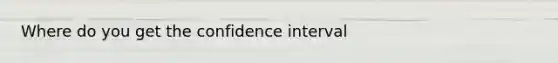 Where do you get the confidence interval