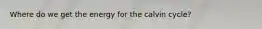 Where do we get the energy for the calvin cycle?
