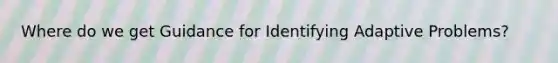 Where do we get Guidance for Identifying Adaptive Problems?