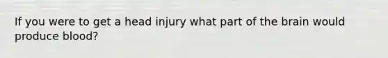 If you were to get a head injury what part of the brain would produce blood?