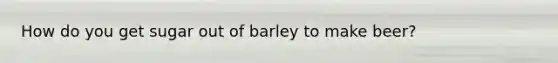 How do you get sugar out of barley to make beer?