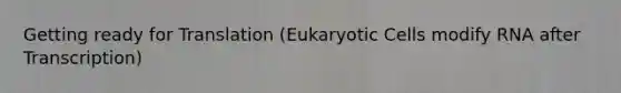 Getting ready for Translation (Eukaryotic Cells modify RNA after Transcription)