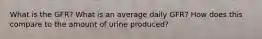 What is the GFR? What is an average daily GFR? How does this compare to the amount of urine produced?