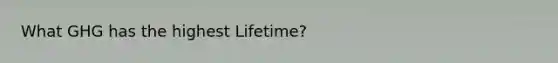 What GHG has the highest Lifetime?