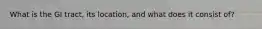 What is the GI tract, its location, and what does it consist of?