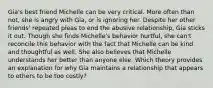 Gia's best friend Michelle can be very critical. More often than not, she is angry with Gia, or is ignoring her. Despite her other friends' repeated pleas to end the abusive relationship, Gia sticks it out. Though she finds Michelle's behavior hurtful, she can't reconcile this behavior with the fact that Michelle can be kind and thoughtful as well. She also believes that Michelle understands her better than anyone else. Which theory provides an explanation for why Gia maintains a relationship that appears to others to be too costly?