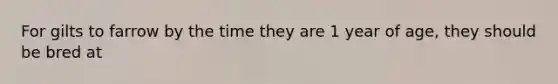 For gilts to farrow by the time they are 1 year of age, they should be bred at