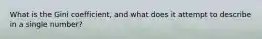 What is the Gini coefficient, and what does it attempt to describe in a single number?