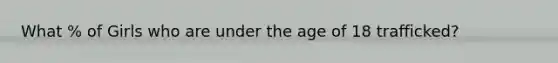 What % of Girls who are under the age of 18 trafficked?
