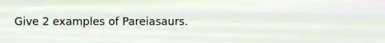 Give 2 examples of Pareiasaurs.