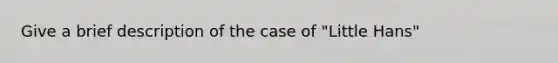 Give a brief description of the case of "Little Hans"