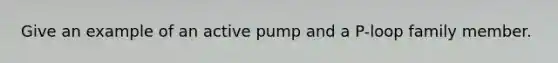 Give an example of an active pump and a P-loop family member.