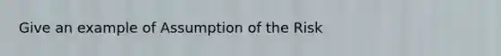 Give an example of Assumption of the Risk