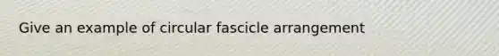 Give an example of circular fascicle arrangement