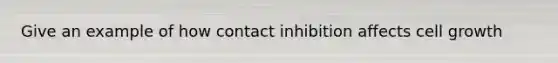 Give an example of how contact inhibition affects cell growth