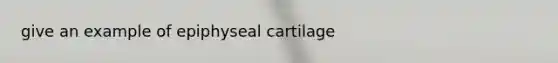 give an example of epiphyseal cartilage